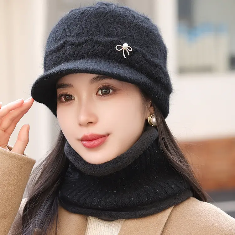 Winter Fleece Hat with Bow Charm for Women — feature 22