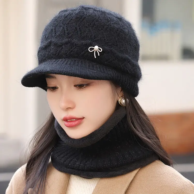 Winter Fleece Hat with Bow Charm for Women — feature 23