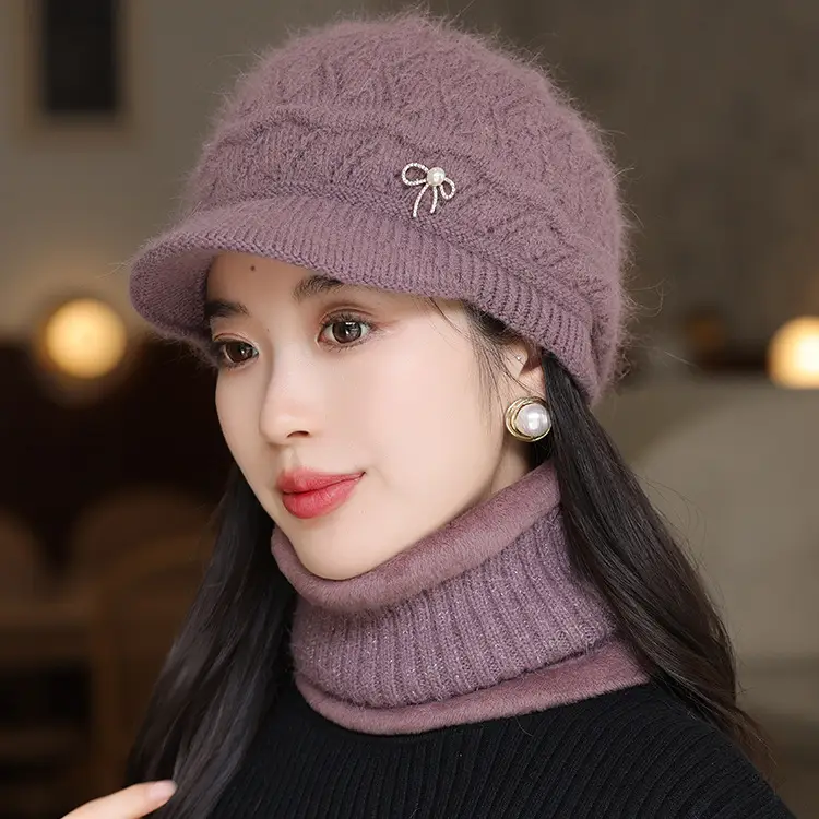 Winter Fleece Hat with Bow Charm for Women — feature 3