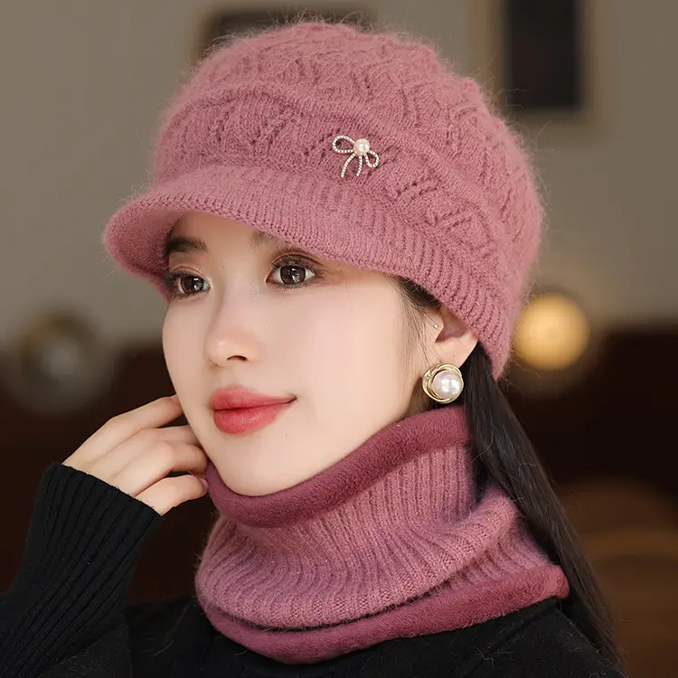 Winter Fleece Hat with Bow Charm for Women — feature 9