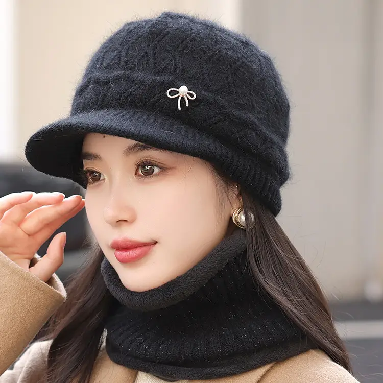 Winter Fleece Hat with Bow Charm for Women — feature 24