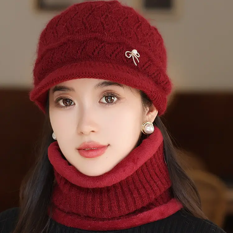 Winter Fleece Hat with Bow Charm for Women — feature 18