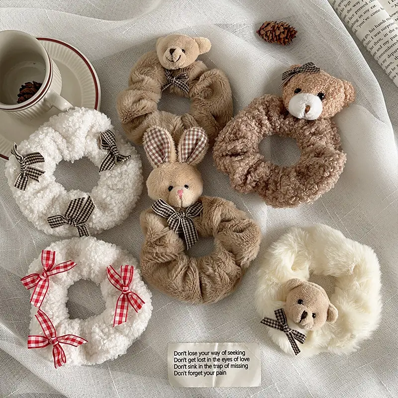 New Arrival Plush Hair Bands Bear Bunny Teddy Warm Accessories - Image 9