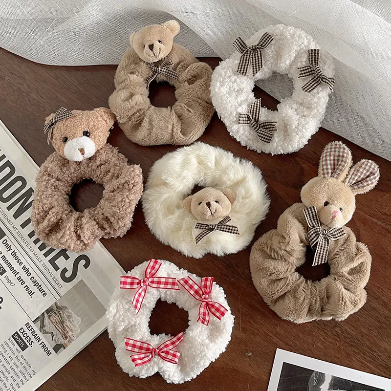 New Arrival Plush Hair Bands Bear Bunny Teddy Warm Accessories — feature 1