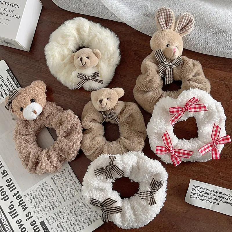New Arrival Plush Hair Bands Bear Bunny Teddy Warm Accessories — feature 6