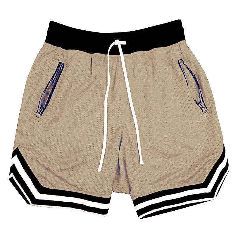 Men's Black Mesh Running Shorts with Zip Pockets - Image 2