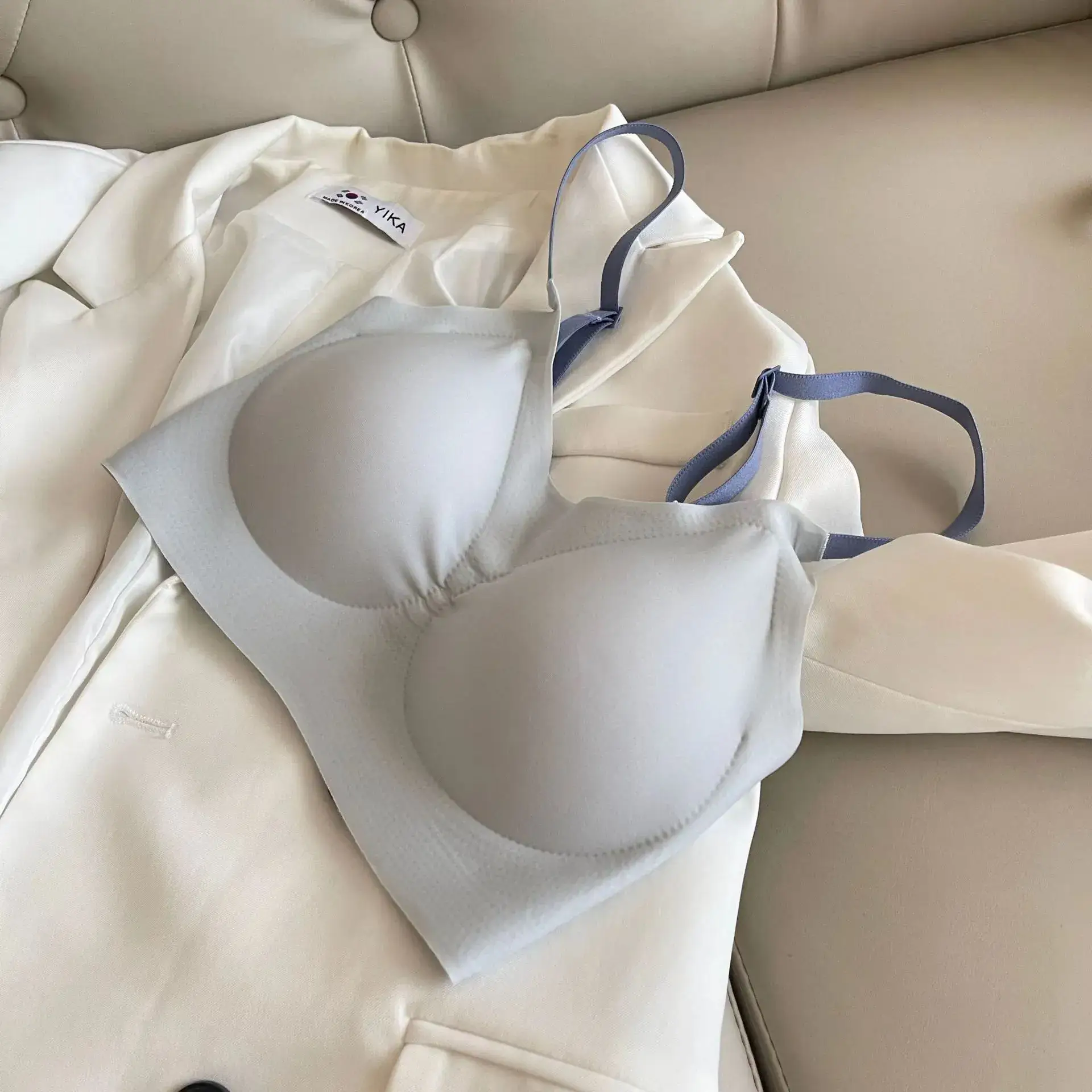 Beige Push-Up Bra with Side Support for Women - Image 5