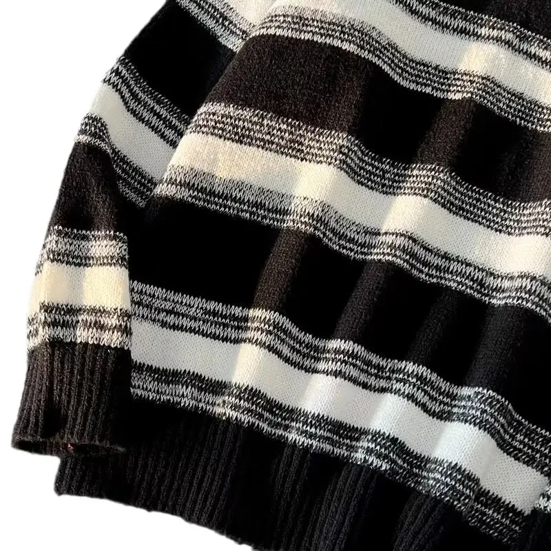 Winter Striped Knit Sweater Men's Korean Style - Image 6