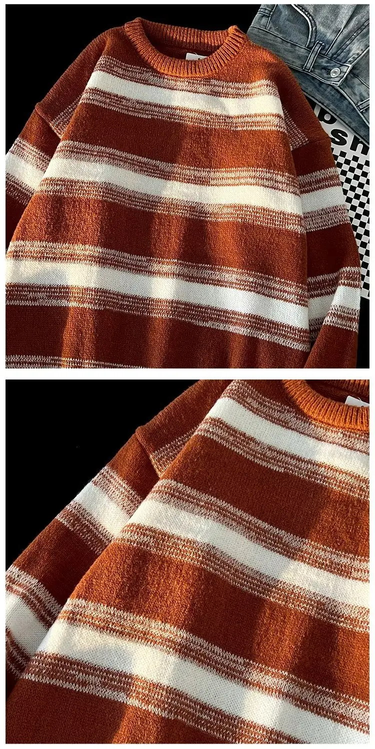 Winter Striped Knit Sweater Men's Korean Style — feature 23