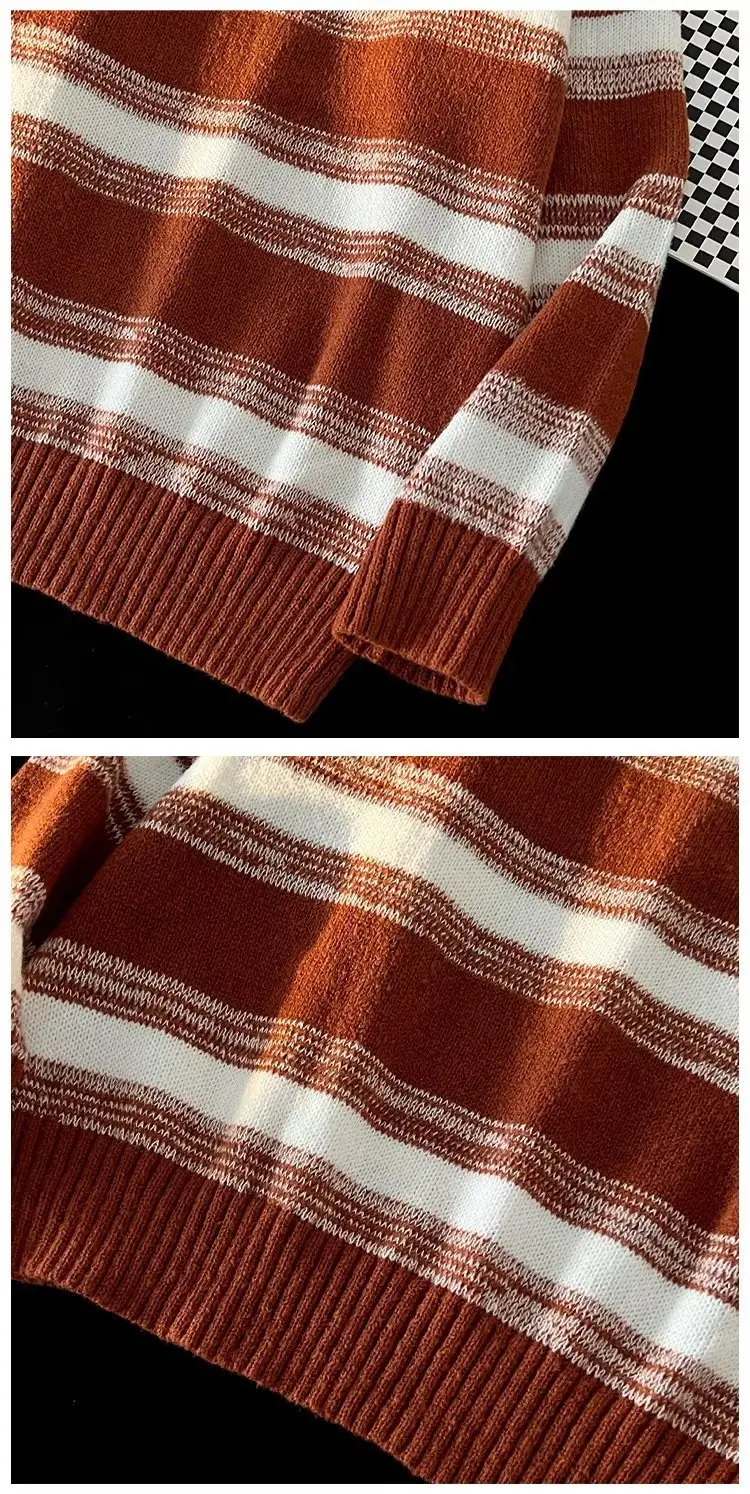 Winter Striped Knit Sweater Men's Korean Style — feature 24