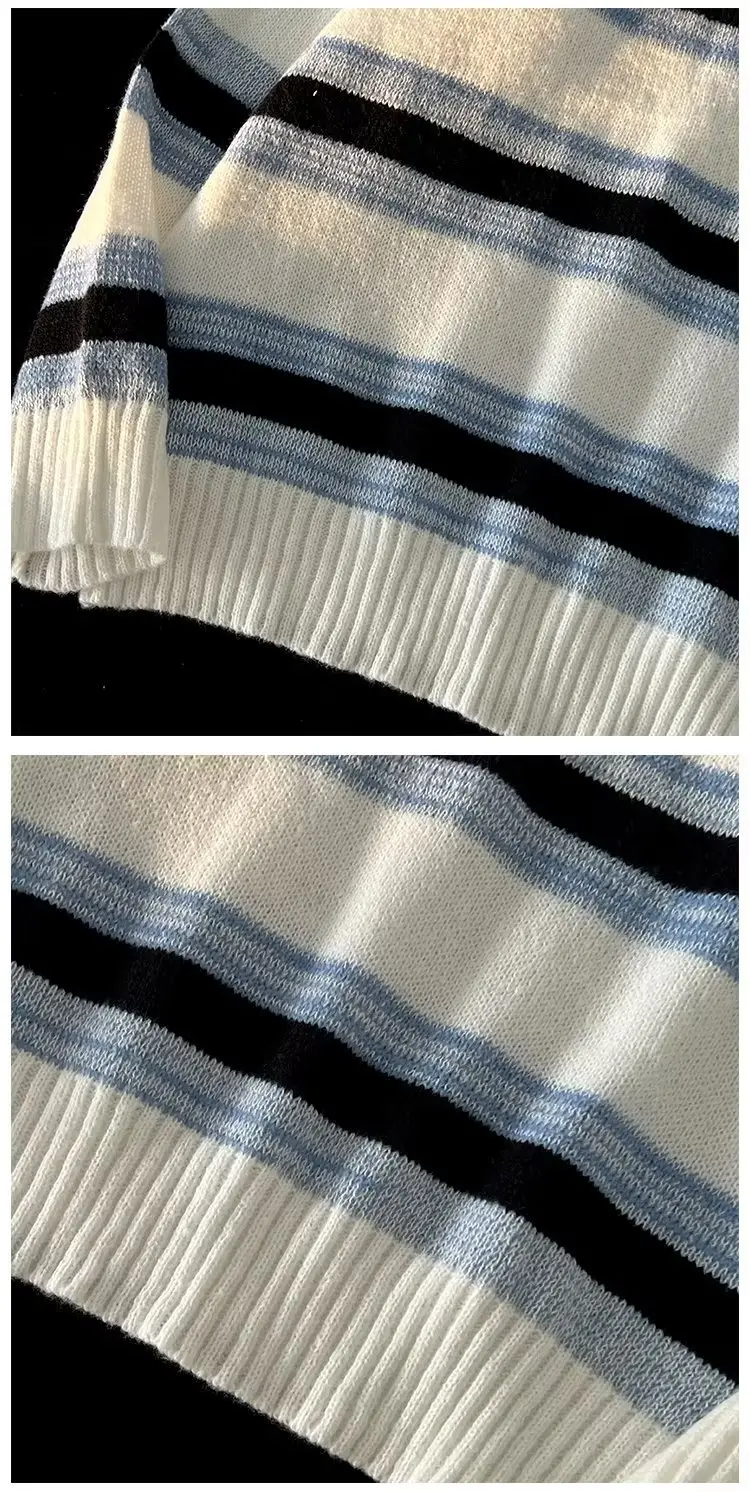 Winter Striped Knit Sweater Men's Korean Style — feature 29