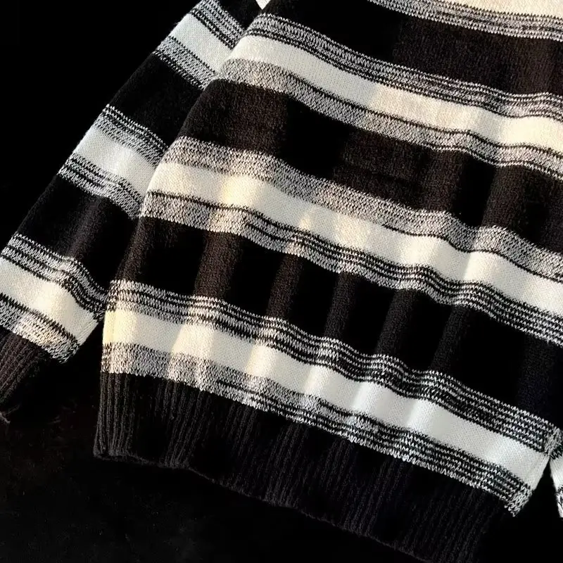 Winter Striped Knit Sweater Men's Korean Style — feature 33