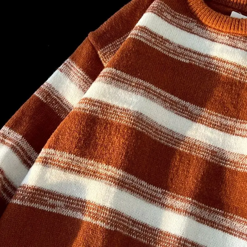 Winter Striped Knit Sweater Men's Korean Style — feature 37