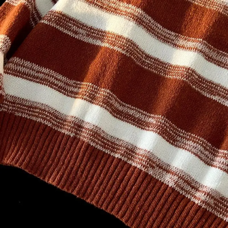 Winter Striped Knit Sweater Men's Korean Style — feature 40