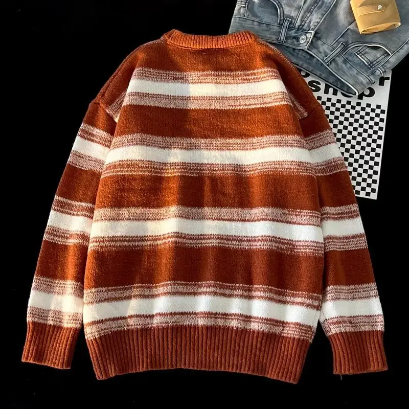 Winter Striped Knit Sweater Men's Korean Style — feature 42