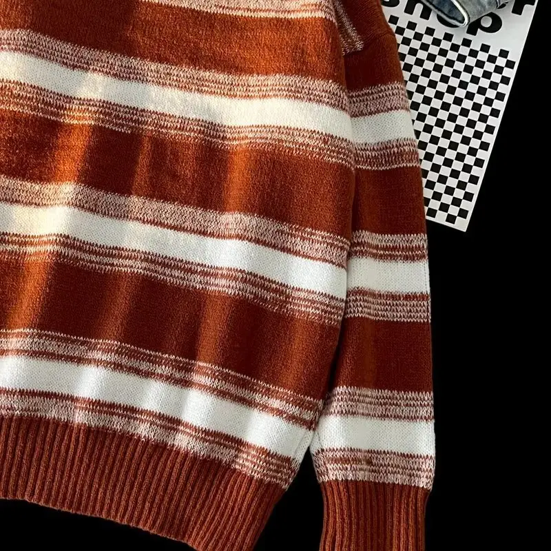 Winter Striped Knit Sweater Men's Korean Style — feature 45