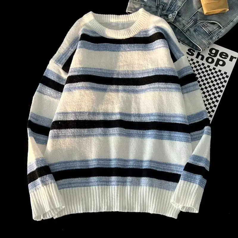 Winter Striped Knit Sweater Men's Korean Style — feature 46
