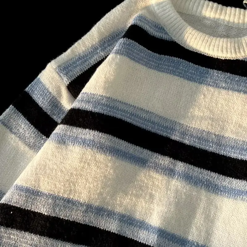 Winter Striped Knit Sweater Men's Korean Style — feature 49