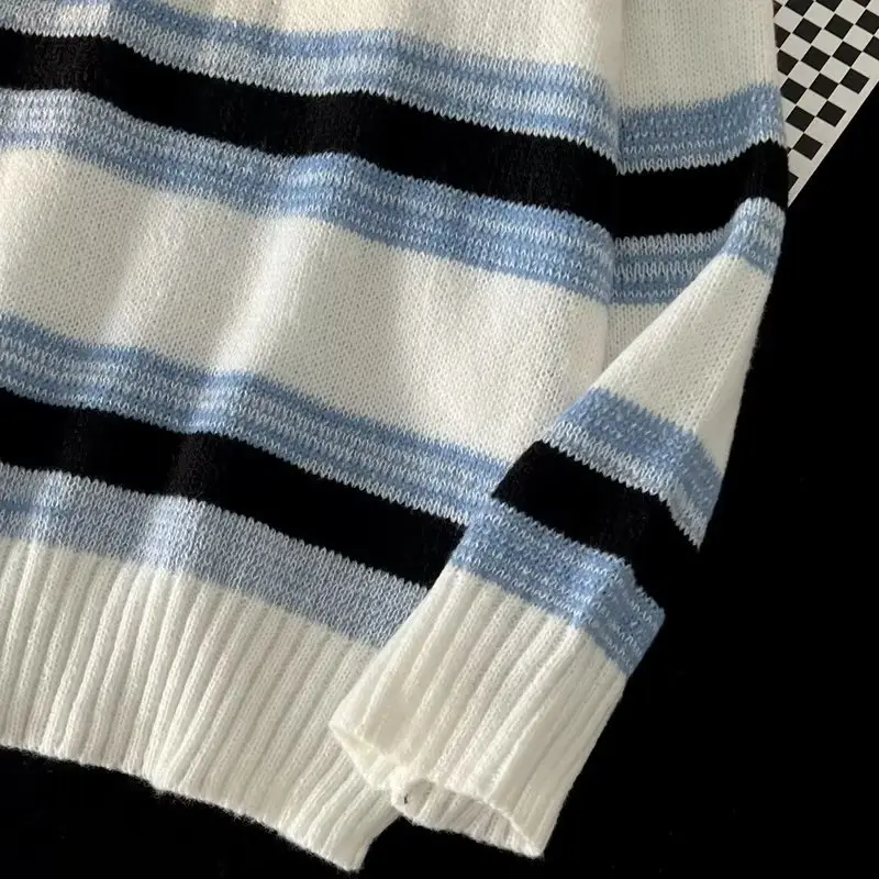 Winter Striped Knit Sweater Men's Korean Style — feature 51