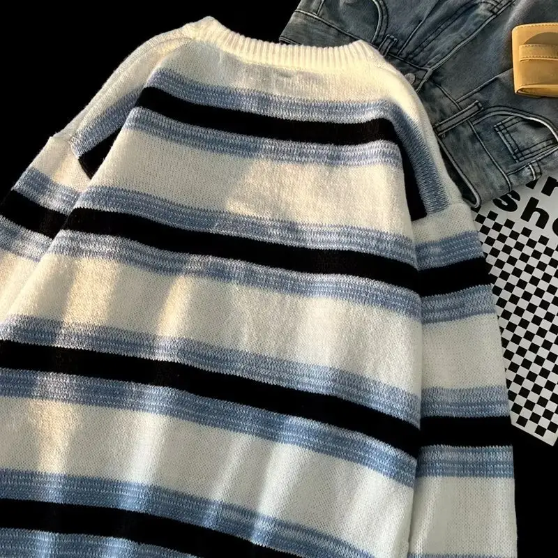 Winter Striped Knit Sweater Men's Korean Style — feature 55