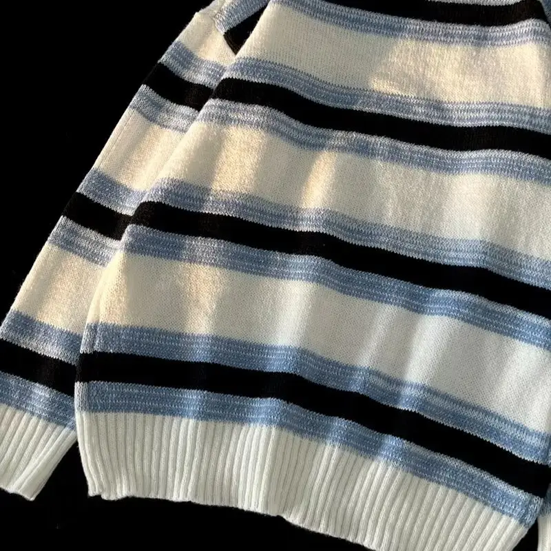 Winter Striped Knit Sweater Men's Korean Style — feature 57