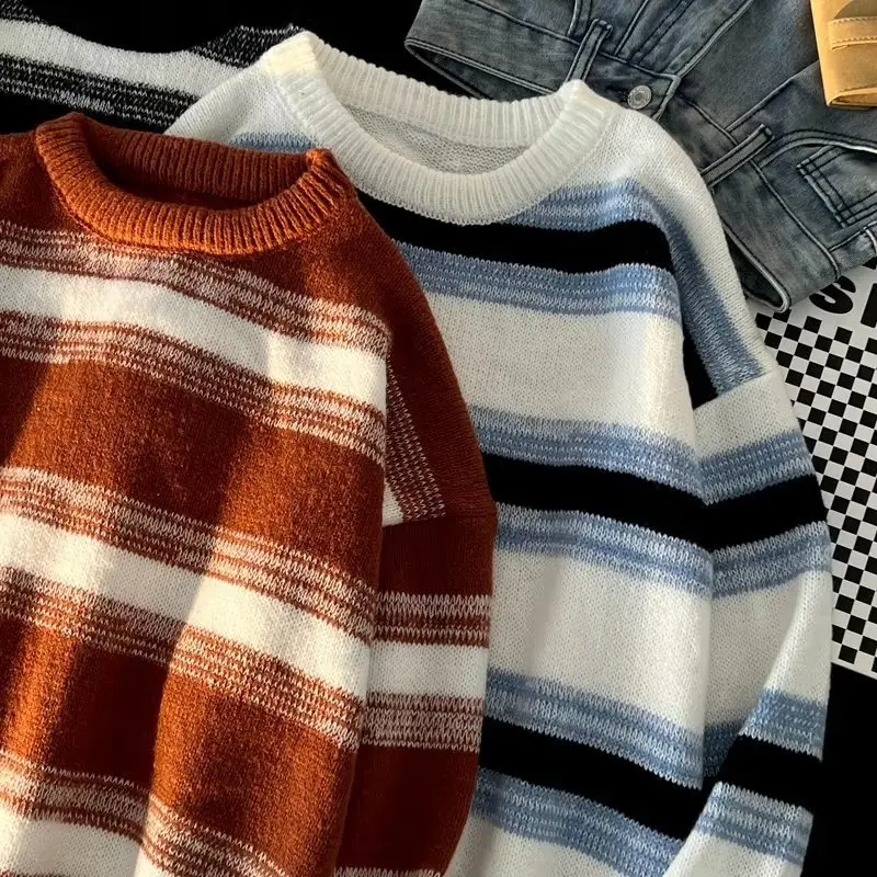 Winter Striped Knit Sweater Men's Korean Style — feature 59