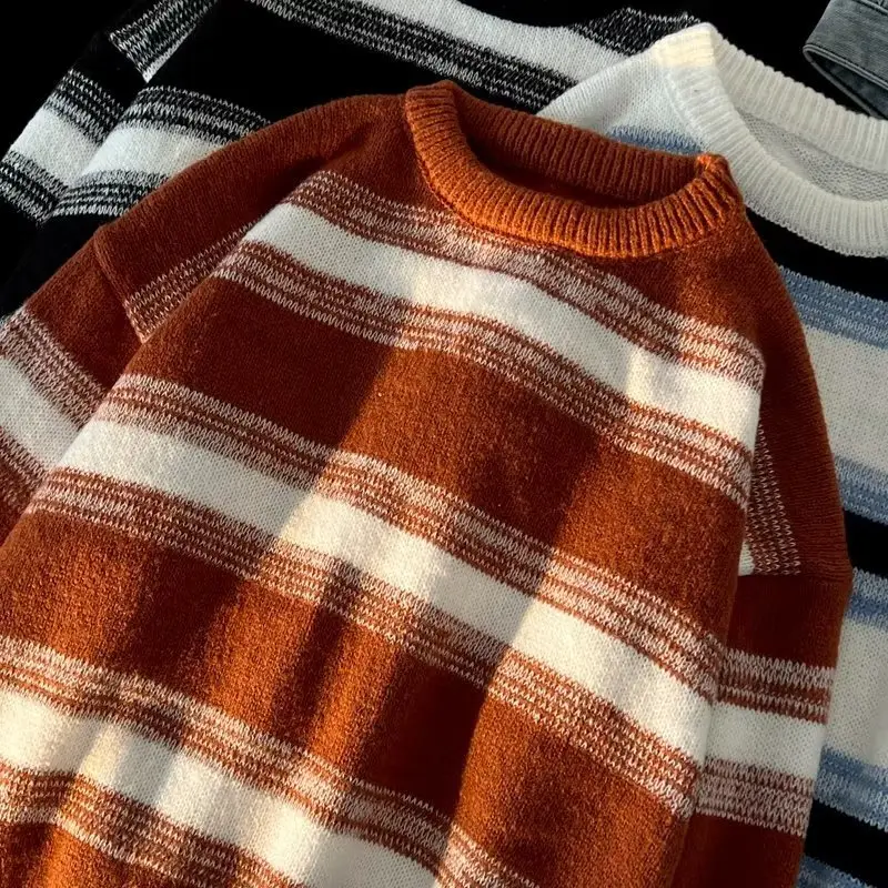 Winter Striped Knit Sweater Men's Korean Style — feature 60