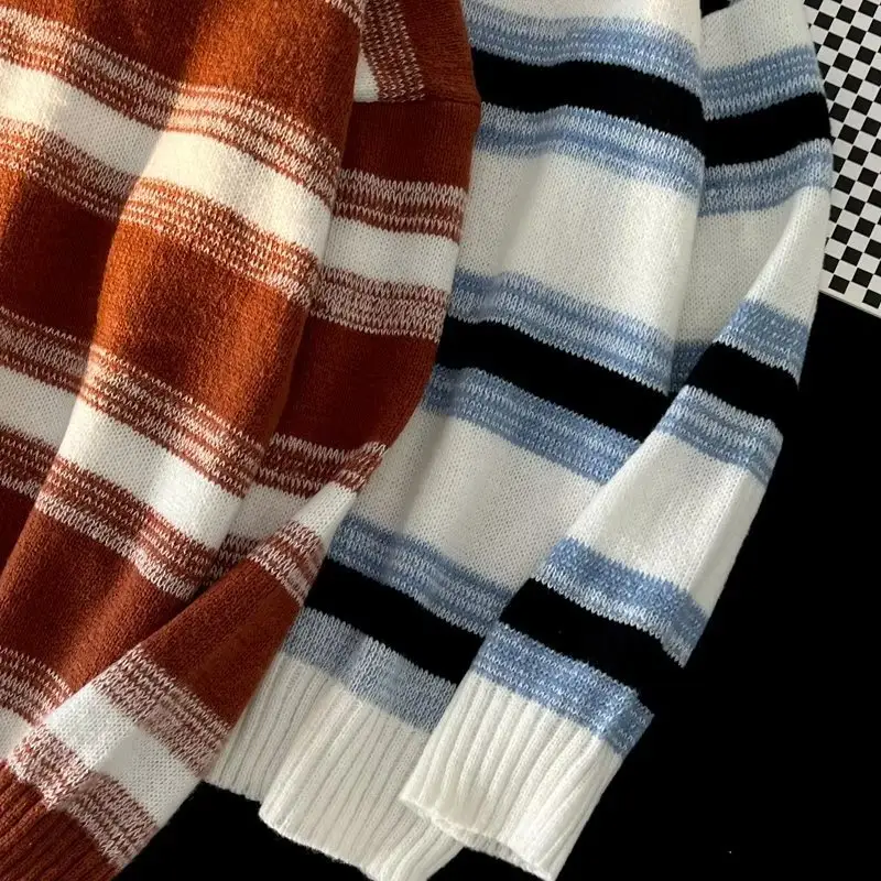 Winter Striped Knit Sweater Men's Korean Style — feature 61