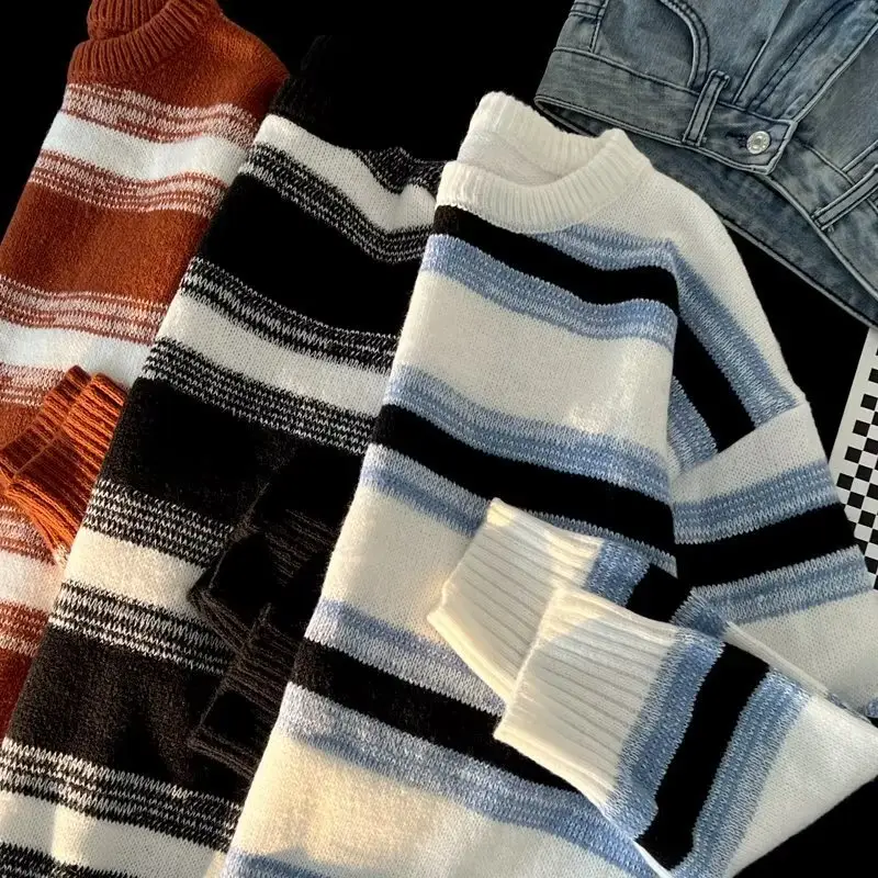 Winter Striped Knit Sweater Men's Korean Style — feature 63