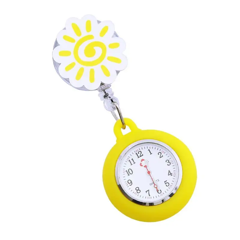 Hospital Doctors Use Retractable Pocket Watches with Patterns, Nurse Watches, Pocket Watches, Dial Watches, Large Women's Watches