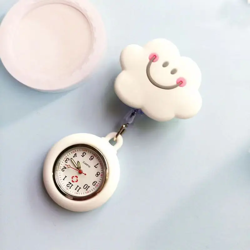 Hospital Doctors Use Retractable Pocket Watches with Patterns, Nurse Watches, Pocket Watches, Dial Watches, Large Women's Watches