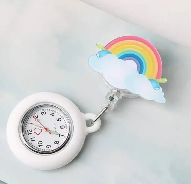 Hospital Doctors Use Retractable Pocket Watches with Patterns, Nurse Watches, Pocket Watches, Dial Watches, Large Women's Watches
