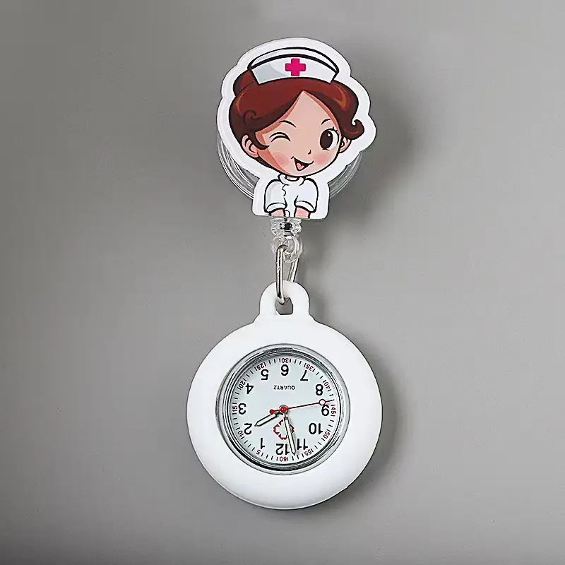 Hospital Doctors Use Retractable Pocket Watches with Patterns, Nurse Watches, Pocket Watches, Dial Watches, Large Women's Watches