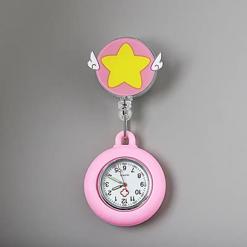 Hospital Doctors Use Retractable Pocket Watches with Patterns, Nurse Watches, Pocket Watches, Dial Watches, Large Women's Watches