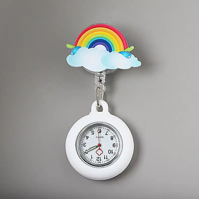 Hospital Doctors Use Retractable Pocket Watches with Patterns, Nurse Watches, Pocket Watches, Dial Watches, Large Women's Watches