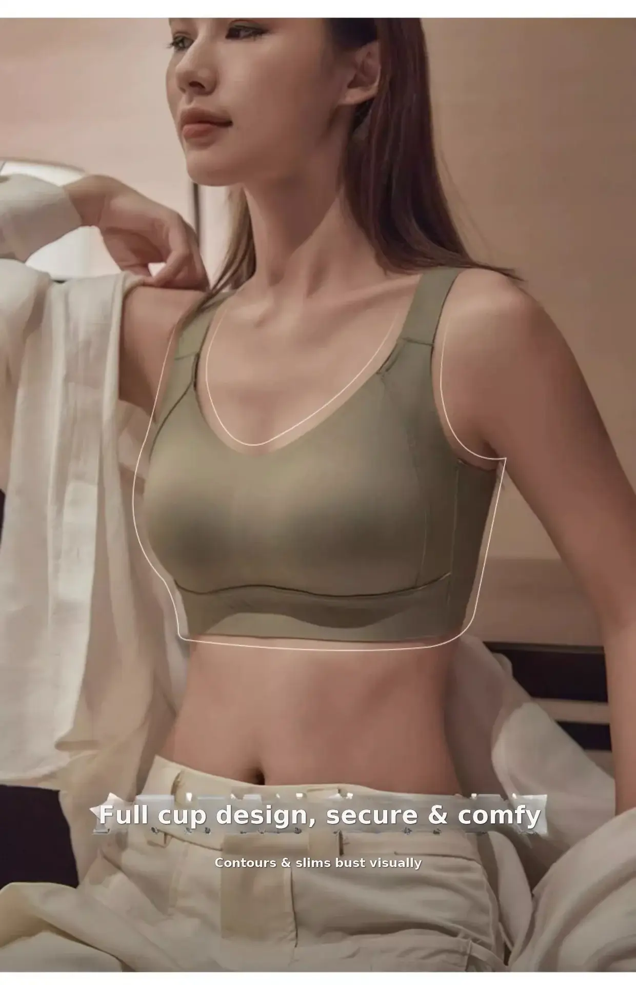 Women's Adjustable Plain Bra Grey Plus Size — feature 3