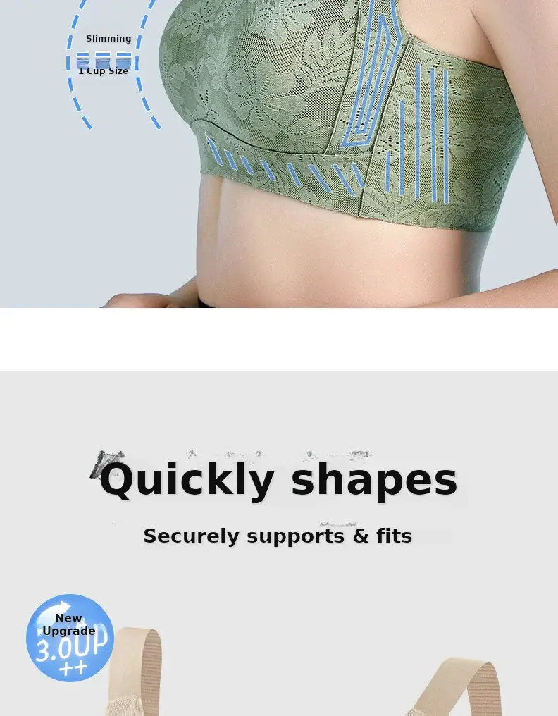Women's Adjustable Plain Bra Grey Plus Size — feature 30