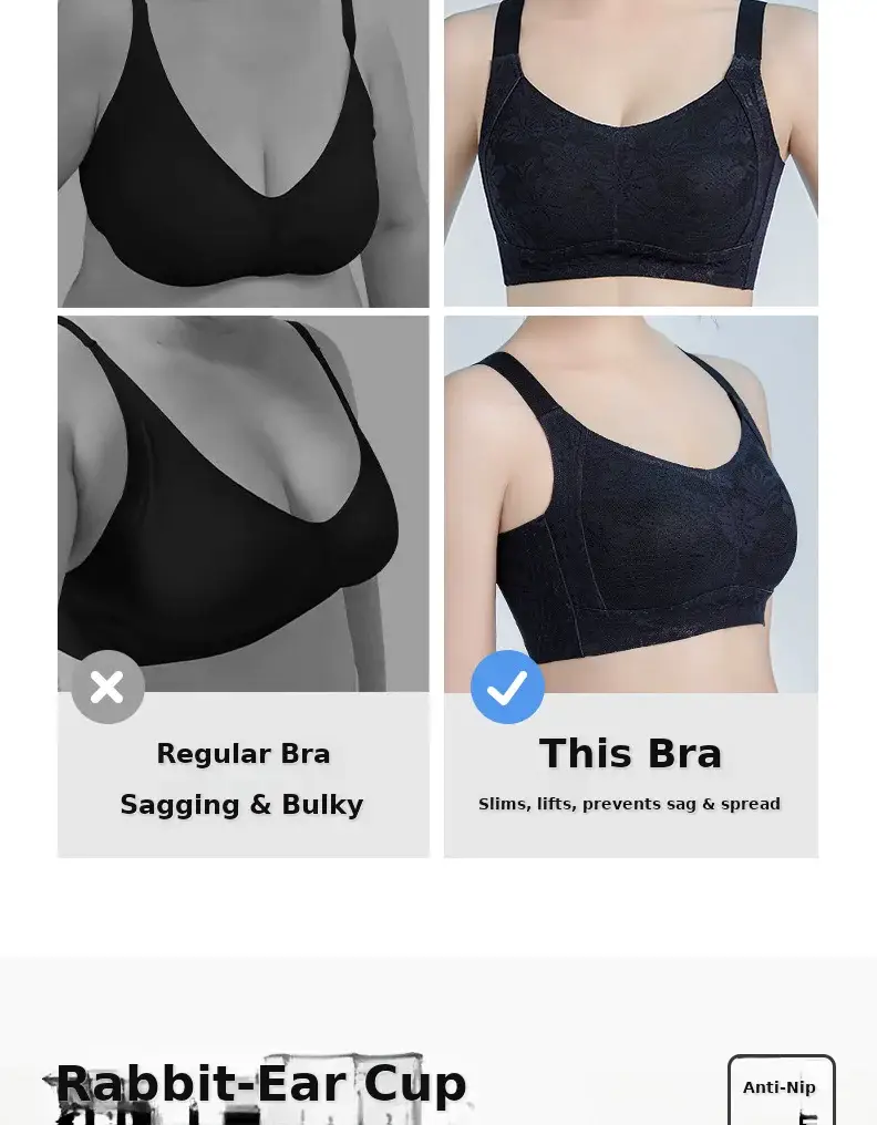 Women's Adjustable Plain Bra Grey Plus Size — feature 32