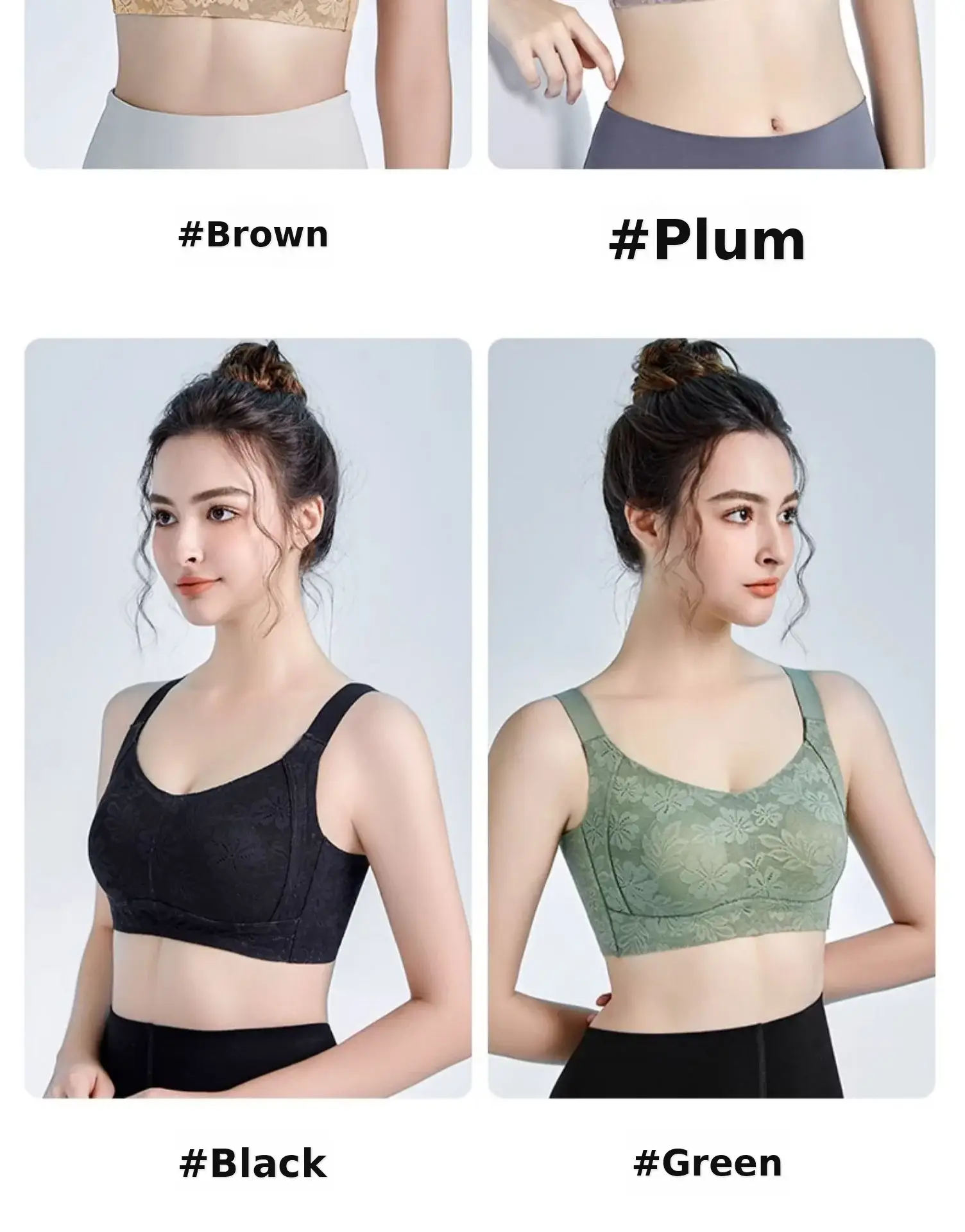 Women's Adjustable Plain Bra Grey Plus Size — feature 37