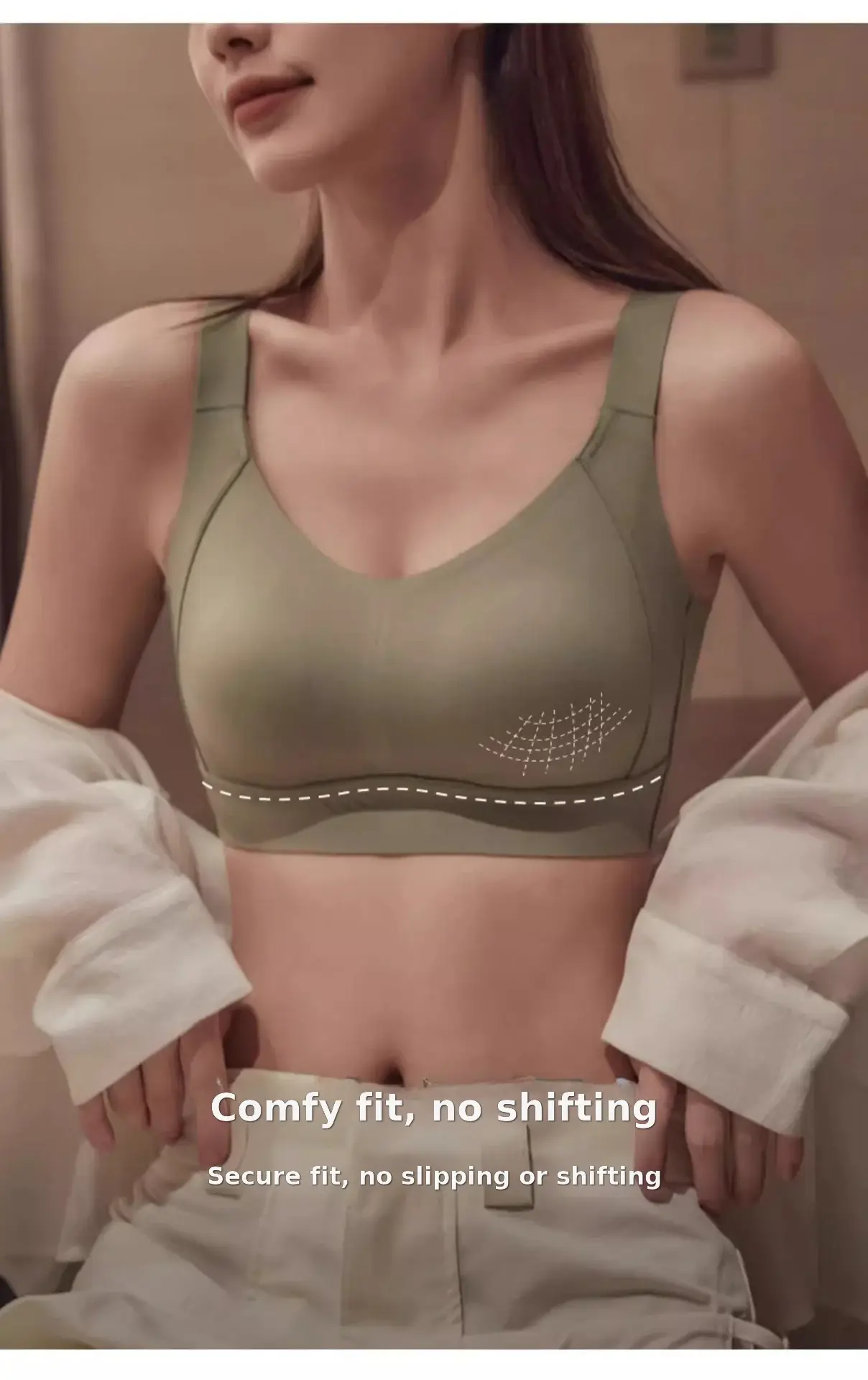 Women's Adjustable Plain Bra Grey Plus Size — feature 5