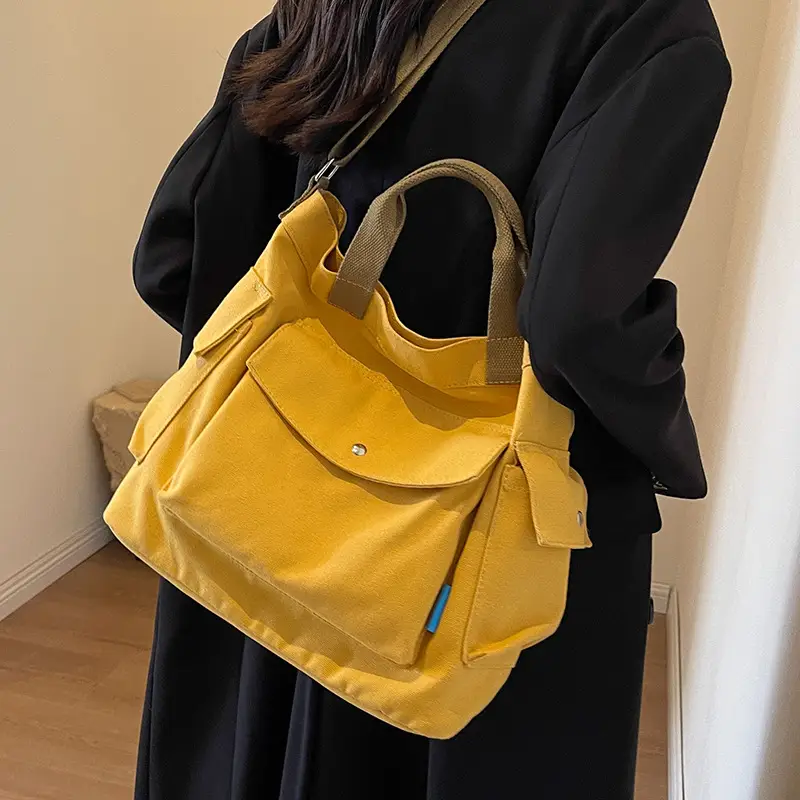 Women Canvas Shoulder Crossbody Bag Yellow 2026 - Image 8