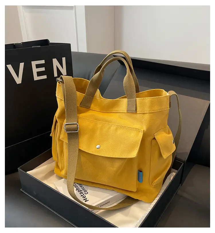 Women Canvas Shoulder Crossbody Bag Yellow 2026 — feature 10