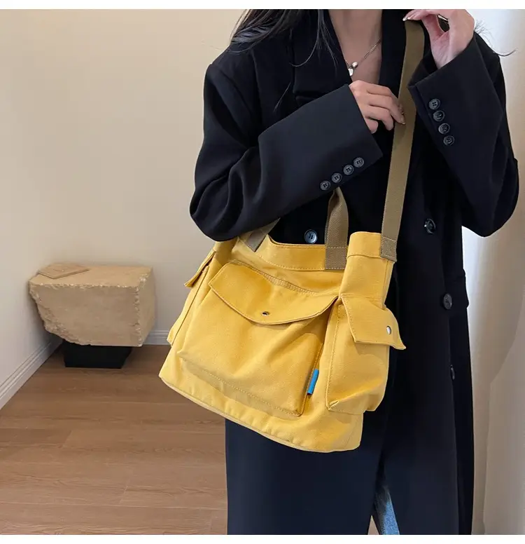 Women Canvas Shoulder Crossbody Bag Yellow 2026 — feature 19