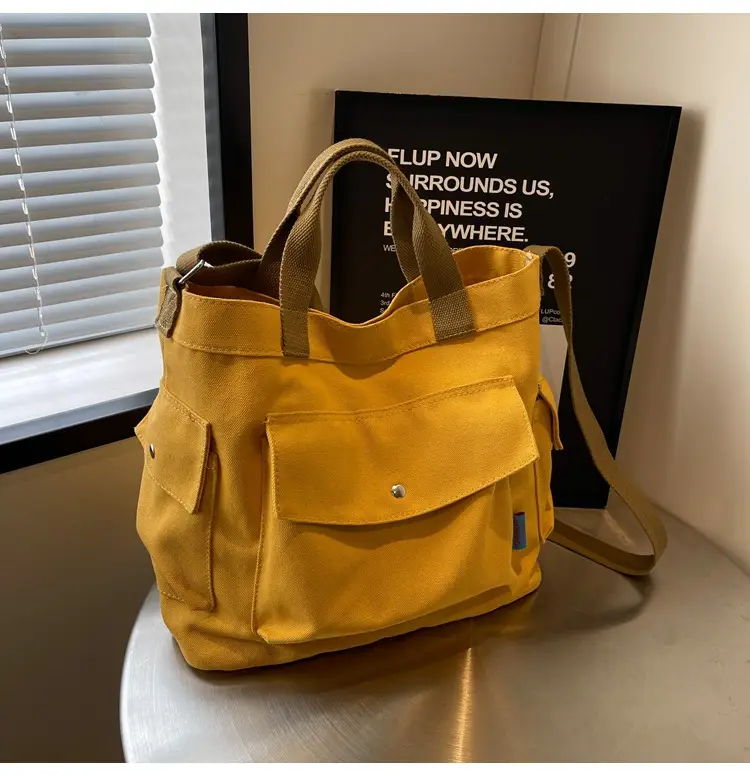 Women Canvas Shoulder Crossbody Bag Yellow 2026 — feature 30