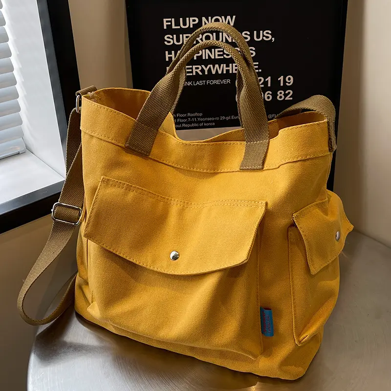 Women Canvas Shoulder Crossbody Bag Yellow 2026 - Image 3