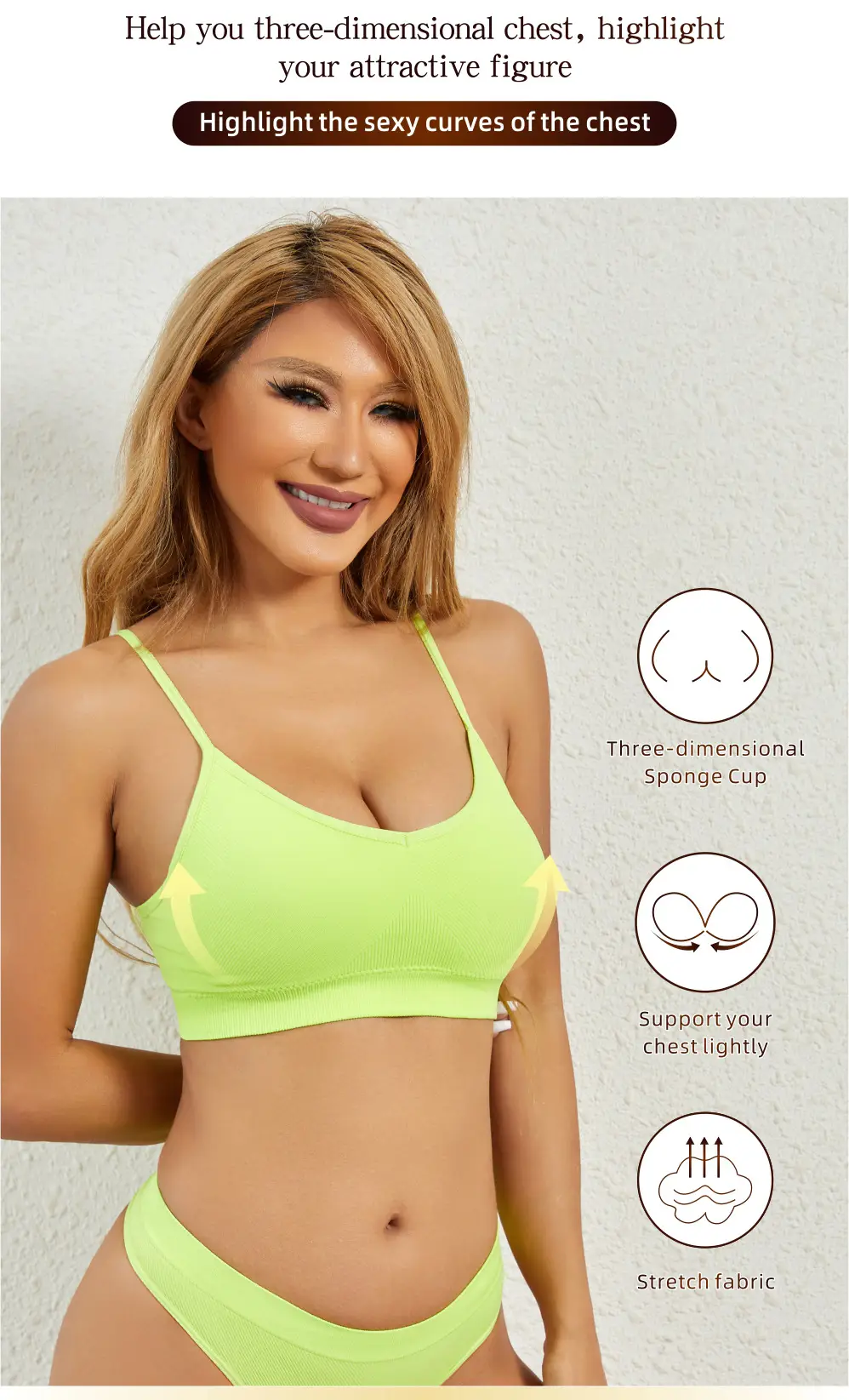 French style wireless push up girl's underwear big chest small thin thread bra sexy comfortable breathable beautiful vest — feature 4