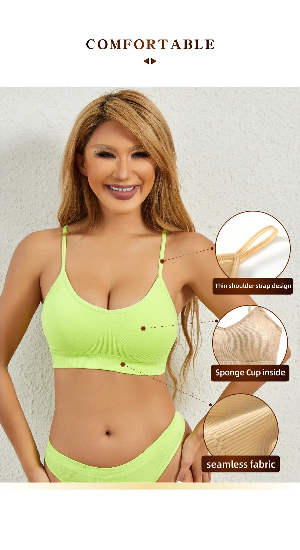 French style wireless push up girl's underwear big chest small thin thread bra sexy comfortable breathable beautiful vest — feature 6