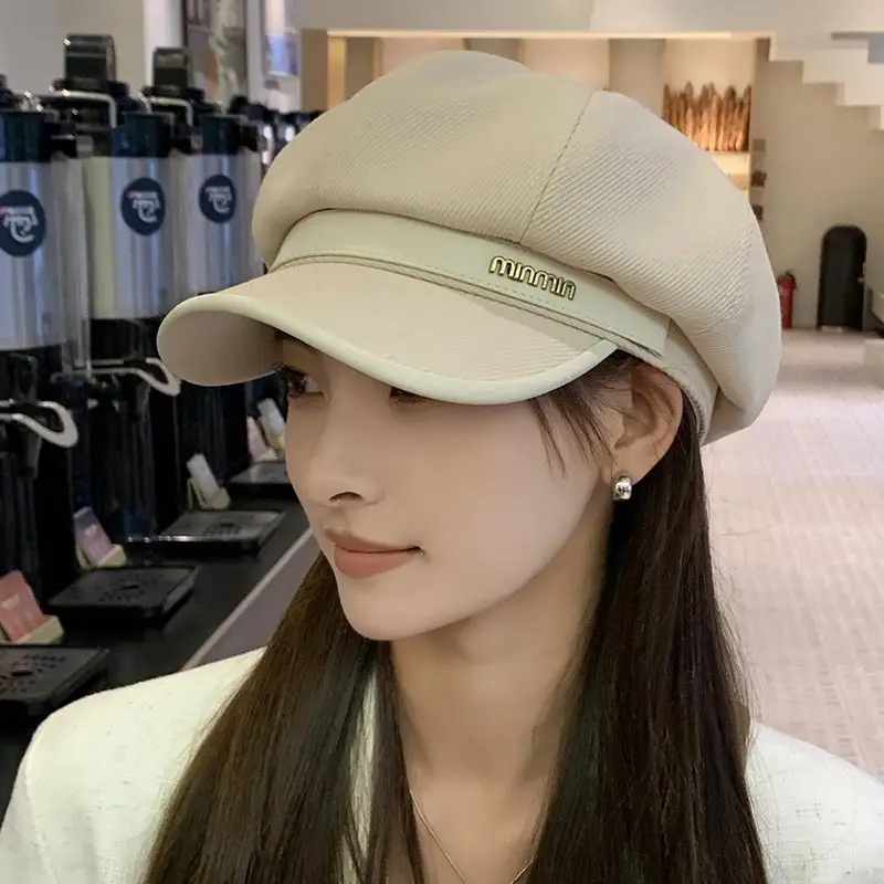 Women's Brown Peaked Cap with Lettering - Image 5