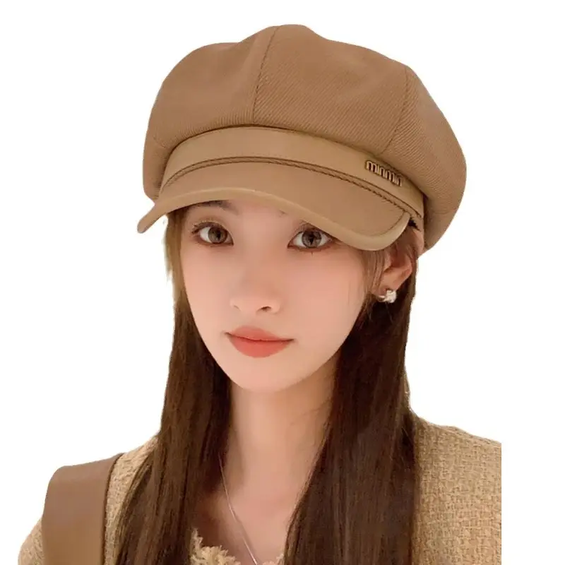 Women's Brown Peaked Cap with Lettering - Image 6