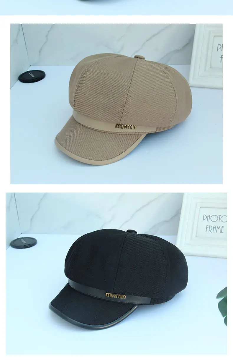 Women's Brown Peaked Cap with Lettering — feature 23